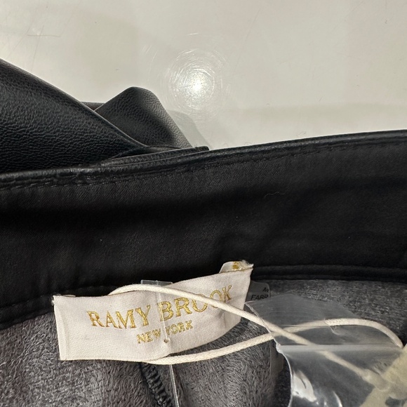 NWT $295 Ramy Brook Black Jace Faux Leather Pant Size 6 - Picture 9 of 12